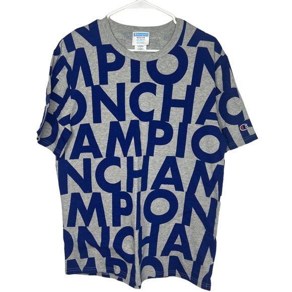 Champion‎ Men's All Over Print Logo Blue Size Medium - Picture 1 of 7